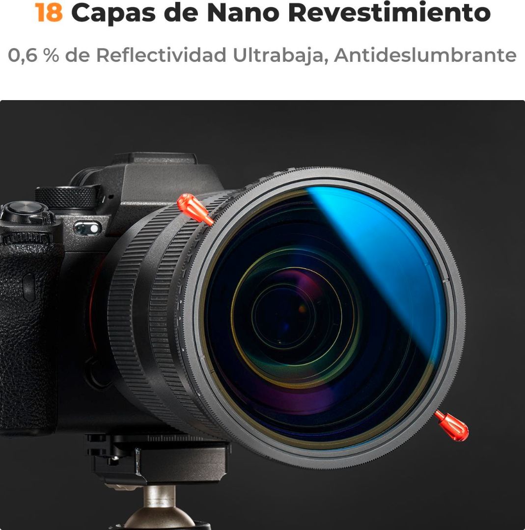 K&F Concept 82mm 2 in 1 ND2-ND32 Variable Neutral Density VND + CPL Filter KF01.2603 - 5